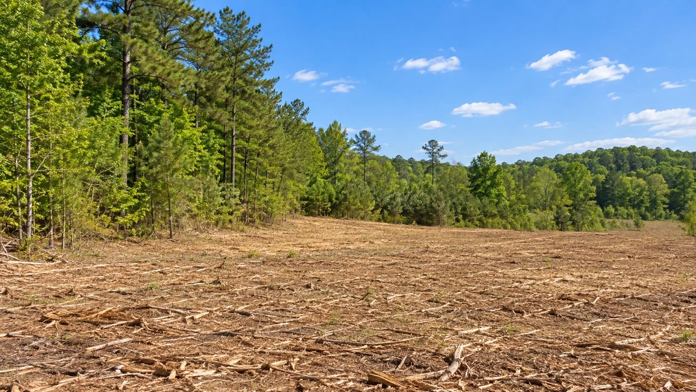 Illustration of Appomattox-area rural woodland and forestry mulching
