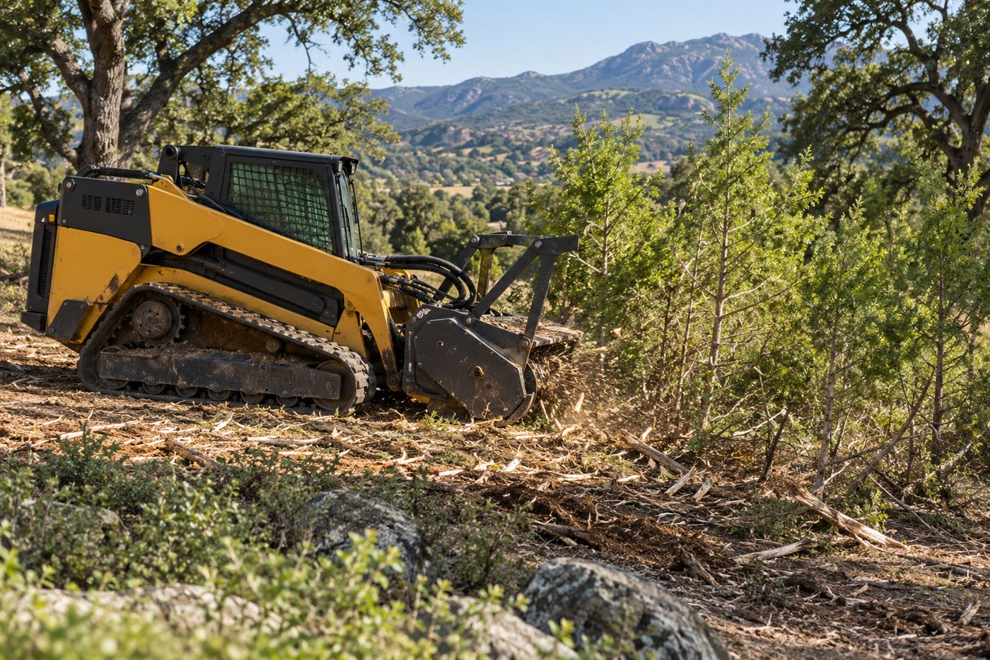 Illustration of selective mulching or a reclaimed woodland route