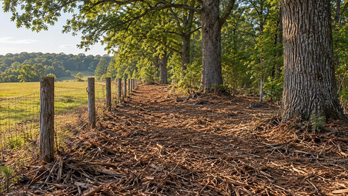 Illustration of rural forestry mulching and private access