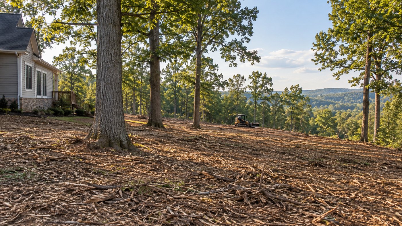 Illustration of selective mulching and reclaimed private woodland