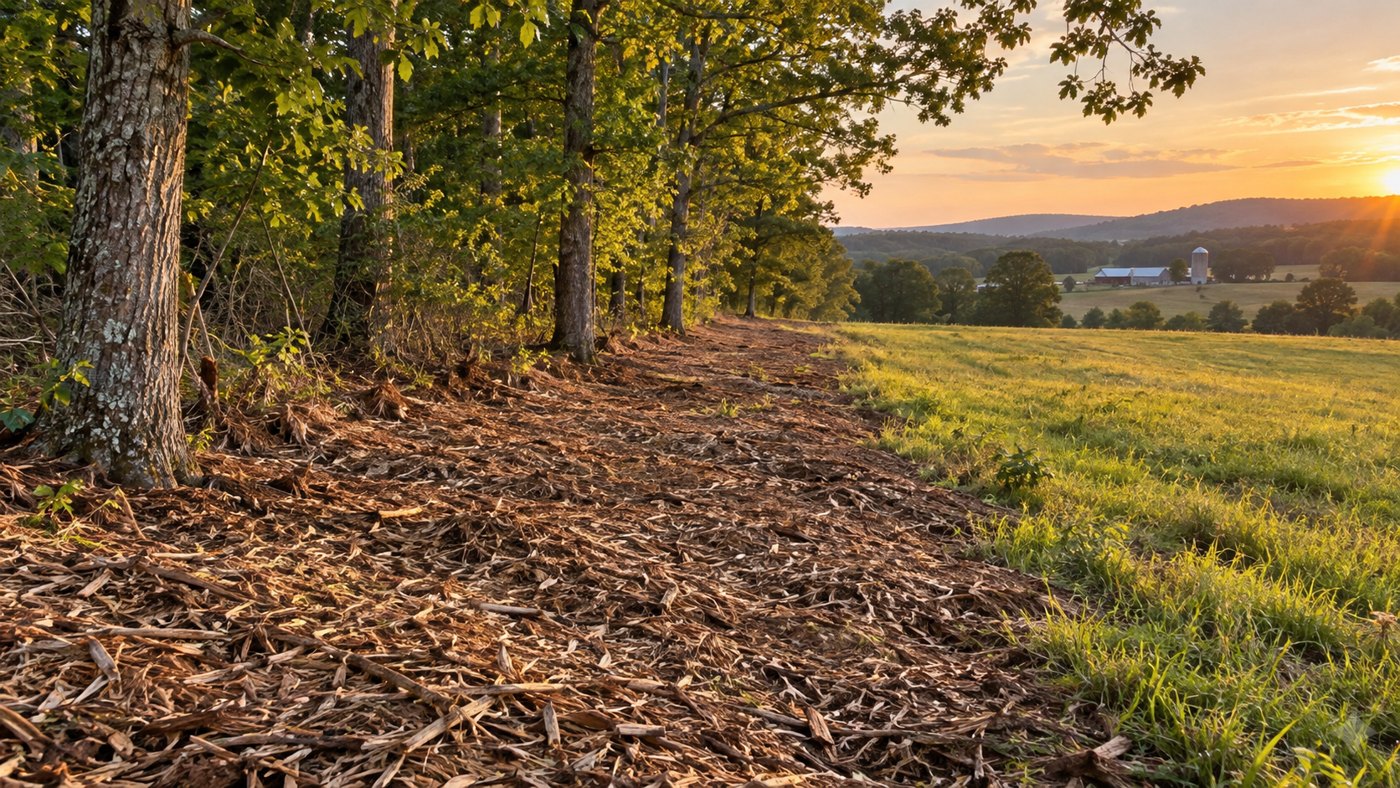 Illustration of selective mulching and reclaimed private woodland