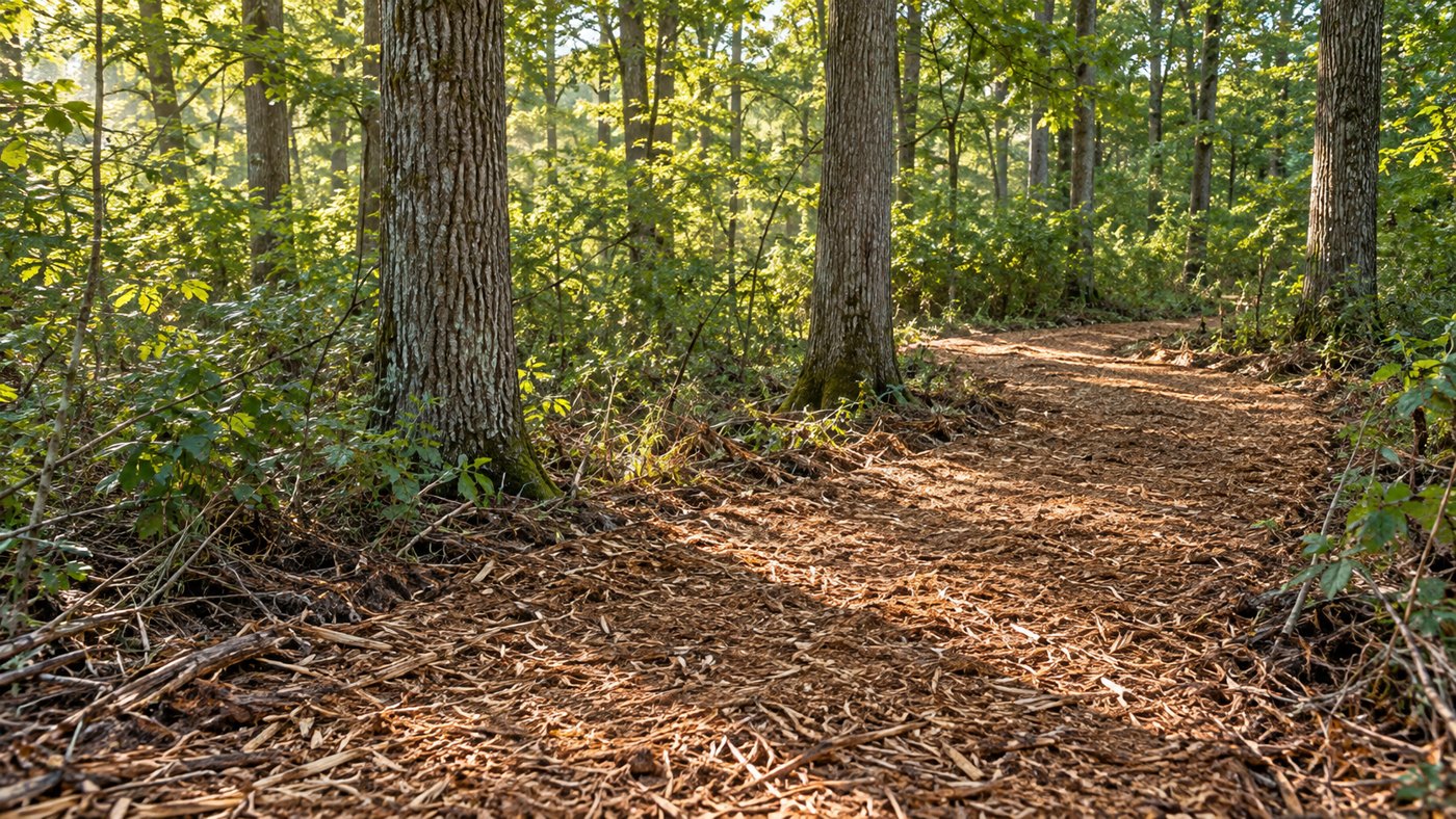 Illustration of selective mulching and reclaimed private woodland